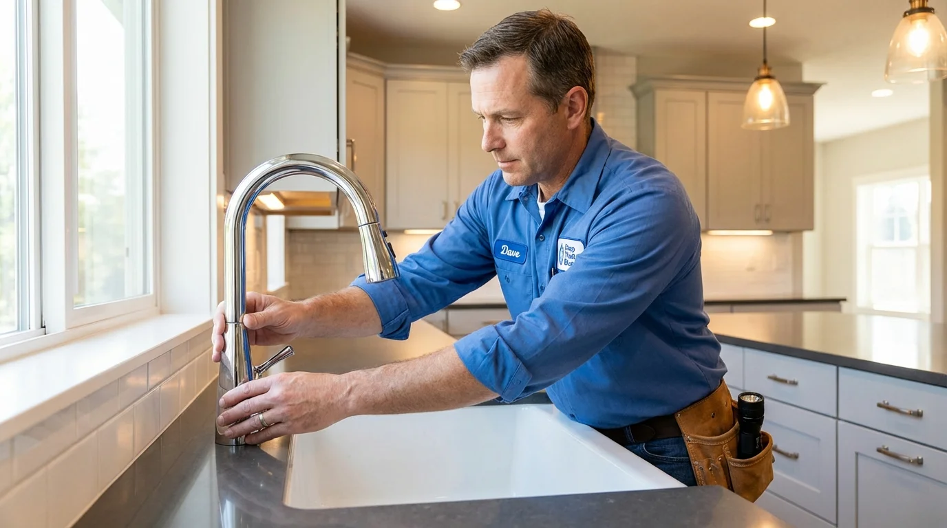 Kitchen faucet installation by Johns Plumbing LLC in Uniontown